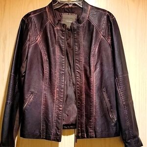 Faux Leather Princess Seam Jacket